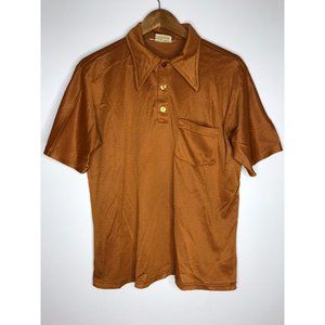 Vintage 70's Orange Red Fox Men's Large (Medium) Mesh Style Shirt